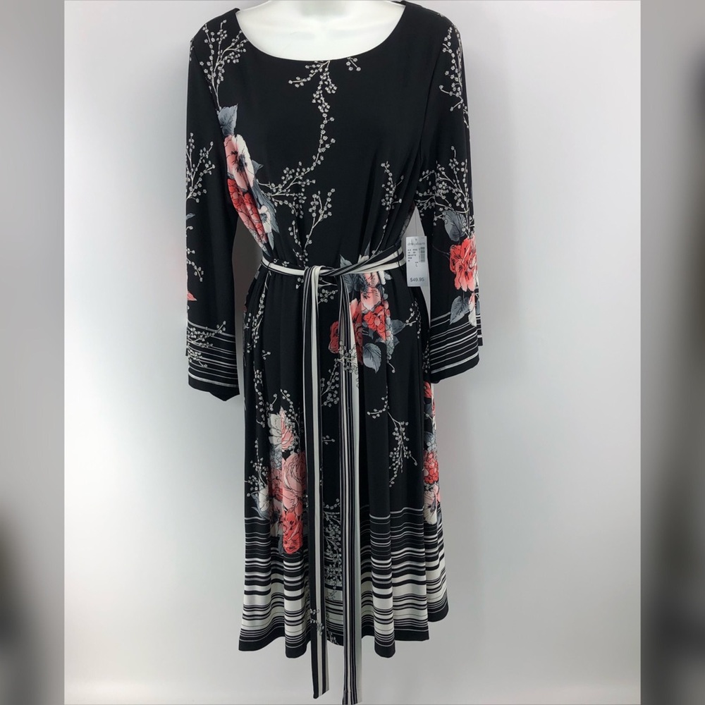 Dress Barn Roz & Ali midi wrap tie dress size L - Picture 6 of 8
